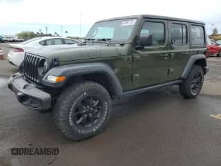 2022 Jeep Wrangler Unlimited Sport with VIN 1C4HJXDG2NW279018, listed as a Copart auction lot 87961135 with 11,015 mi miles and Salvage title. Bid and sale history available at DreamBid. Image 1.