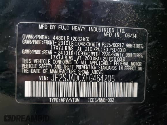 2015 Subaru Forester Premium с VIN JF2SJADCXFG464205, выставлен на аукционе Copart как лот 86407925 с пробегом 201 229 миль миль и Чистый • Clean title. История ставок и продаж доступна на DreamBid. Изображение 12.