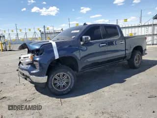 2022 Chevrolet Silverado 1500 LTZ with VIN 1GCUDGET9NZ621824, listed as a Copart auction lot 58775185 with 50,677 mi miles and Salvage title. Bid and sale history available at DreamBid. Image 1.