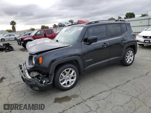 2018 Jeep Renegade Latitude with VIN ZACCJABB2JPH97457, listed as a Copart auction lot 84994015 with 60,121 mi miles and Salvage title. Bid and sale history available at DreamBid. Image 1.