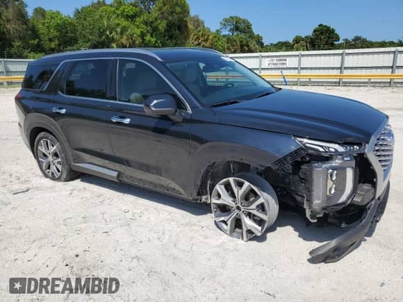 2021 Hyundai Palisade SEL with VIN KM8R44HE6MU191632, listed as a Copart auction lot 65937004 with 19,673 mi miles and Non repairable. Bid and sale history available at DreamBid. Image 4.
