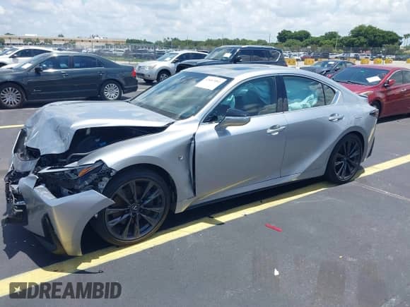2021 Lexus IS 350 F Sport with VIN JTHGZ1B22M5045649, listed as a IAAI auction lot 42687081 with 50,744 mi miles and . Bid and sale history available at DreamBid. Image 2.