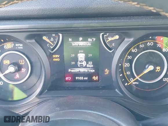 2024 Jeep Wrangler Sport S with VIN 1C4PJXDN0RW107960, listed as a IAAI auction lot 43155437 with 9,103 mi miles and . Bid and sale history available at DreamBid. Image 7.