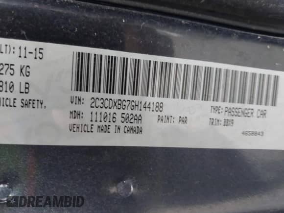 2016 Dodge Charger SE z VIN 2C3CDXBG7GH144188, wystawiony jako IAAI lot #41218433 z przebiegiem 148 664 mil mil oraz . Historia ofert i sprzedaży dostępna na DreamBid. Obrazek 9.