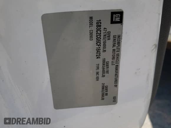 2012 Chevrolet Silverado 3500HD Work Truck z VIN 1GB3CZCG6CF184724, wystawiony jako Copart lot #52562015 z przebiegiem 182 833 mil mil oraz Czysty tytuł • Clean title. Historia ofert i sprzedaży dostępna na DreamBid. Obrazek 12.