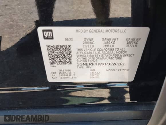 2023 Chevrolet Traverse LS z VIN 1GNERFKWXPJ320101, wystawiony jako IAAI lot #42393310 z przebiegiem 30 478 mil mil oraz . Historia ofert i sprzedaży dostępna na DreamBid. Obrazek 9.