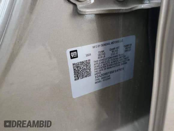 2025 Chevrolet Malibu LT z VIN 1G1ZD5ST5SF147973, wystawiony jako Copart lot #80295005 z przebiegiem 15 578 mil mil oraz Szkoda całkowita • Salvage title. Historia ofert i sprzedaży dostępna na DreamBid. Obrazek 12.