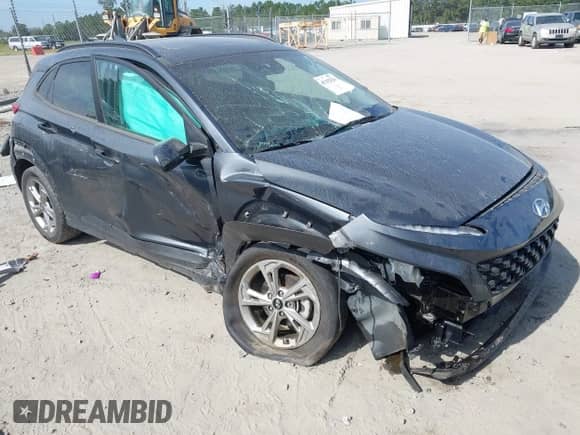 2023 Hyundai Kona SEL with VIN KM8K32AB7PU932495, listed as a IAAI auction lot 43192526 with 50,000 mi miles and . Bid and sale history available at DreamBid. Image 1.