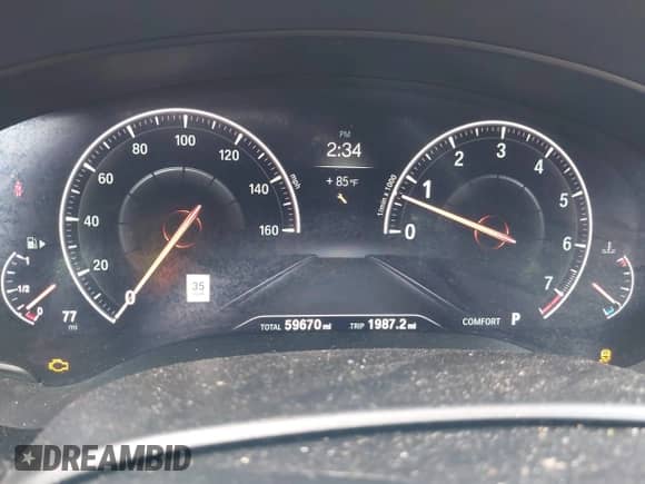 2019 BMW 5 Series 540i with VIN WBAJE5C51KBM76918, listed as a IAAI auction lot 42000228 with 59,670 mi miles and . Bid and sale history available at DreamBid. Image 7.