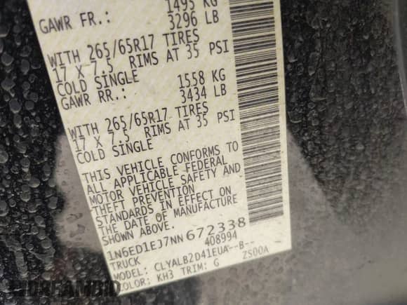 2022 Nissan Frontier S z VIN 1N6ED1EJ7NN672338, wystawiony jako IAAI lot #43318186 z przebiegiem 80 347 mil mil oraz . Historia ofert i sprzedaży dostępna na DreamBid. Obrazek 9.