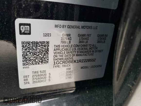 2024 Chevrolet Silverado 1500 Custom с VIN 1GCRDBEK1RZ228552, выставлен на аукционе Copart как лот 85935604 с пробегом 29 105 миль миль и Списание • Salvage title. История ставок и продаж доступна на DreamBid. Изображение 12.