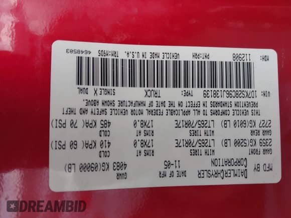 2006 Dodge 2500 SLT z VIN 1D7KS28C96J138139, wystawiony jako IAAI lot #41625505 z przebiegiem 186 173 mil mil oraz . Historia ofert i sprzedaży dostępna na DreamBid. Obrazek 9.