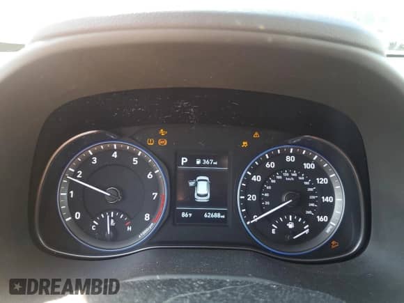 2019 Hyundai Kona SEL with VIN KM8K62AA7KU357869, listed as a Copart auction lot 62350505 with 62,688 mi miles and Salvage title. Bid and sale history available at DreamBid. Image 9.