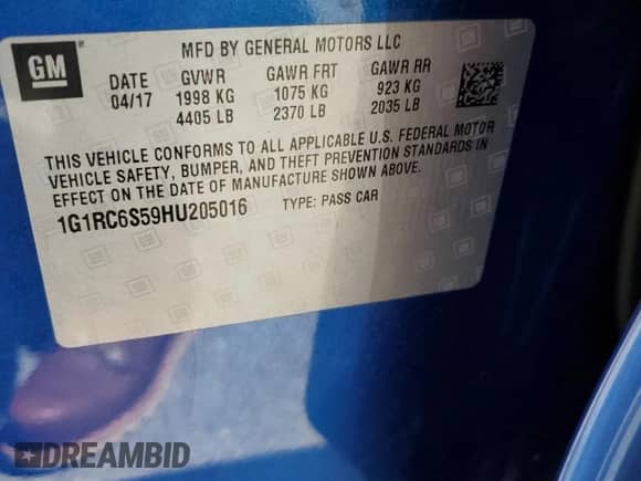 2017 Chevrolet Volt LT z VIN 1G1RC6S59HU205016, wystawiony jako Copart lot #48641483 z przebiegiem 114 762 mil mil oraz . Historia ofert i sprzedaży dostępna na DreamBid. Obrazek 13.