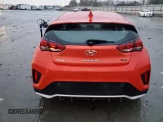 2019 Hyundai Veloster Turbo with VIN KMHTH6AB2KU008729, listed as a Copart auction lot 74995964 with 58,634 mi miles and Salvage title. Bid and sale history available at DreamBid. Image 6.