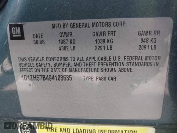 2009 Chevrolet Malibu 1LT с VIN 1G1ZH57B494103635, выставлен на аукционе IAAI как лот 43114421 с пробегом 175 922 миль миль и . История ставок и продаж доступна на DreamBid. Изображение 9.