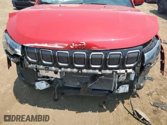 2022 Jeep Compass (RED) Edition with VIN 3C4NJDCB0NT197818, listed as a Copart auction lot 60680995 with 36,828 mi miles and Salvage title. Bid and sale history available at DreamBid. Image 11.