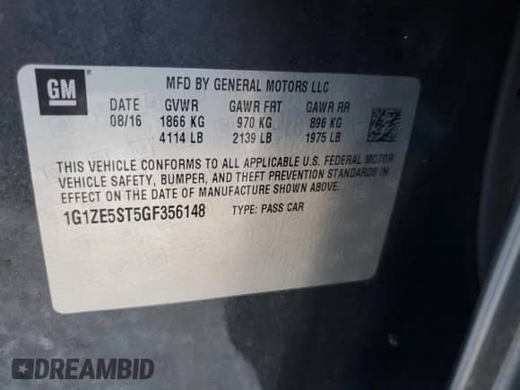 2016 Chevrolet Malibu LT z VIN 1G1ZE5ST5GF356148, wystawiony jako Copart lot #85659915 z przebiegiem 147 235 mil mil oraz Szkoda całkowita • Salvage title. Historia ofert i sprzedaży dostępna na DreamBid. Obrazek 12.