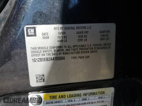 2010 Chevrolet Malibu 1LS с VIN 1G1ZB5EB2A4155564, выставлен на аукционе Copart как лот 85529185 с пробегом 139 532 миль миль и Чистый • Clean title. История ставок и продаж доступна на DreamBid. Изображение 12.