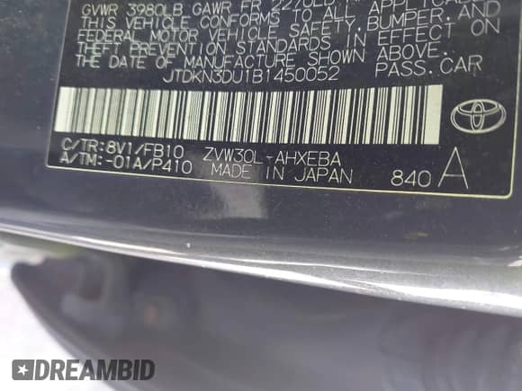 2011 Toyota Prius III z VIN JTDKN3DU1B1450052, wystawiony jako IAAI lot #43509624 z przebiegiem 364 125 mil mil oraz . Historia ofert i sprzedaży dostępna na DreamBid. Obrazek 9.