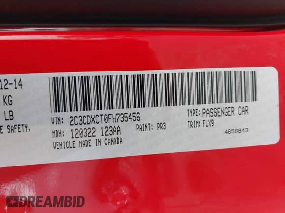 2015 Dodge Charger RT z VIN 2C3CDXCT0FH735456, wystawiony jako IAAI lot #42413492 z przebiegiem 88 503 mil mil oraz . Historia ofert i sprzedaży dostępna na DreamBid. Obrazek 9.