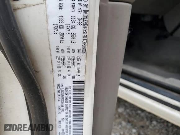 2002 Jeep Grand Cherokee Limited with VIN 1J8GX58N72C238459, listed as a Copart auction lot 48195075 with 59,435 mi miles and Clean title. Bid and sale history available at DreamBid. Image 15.