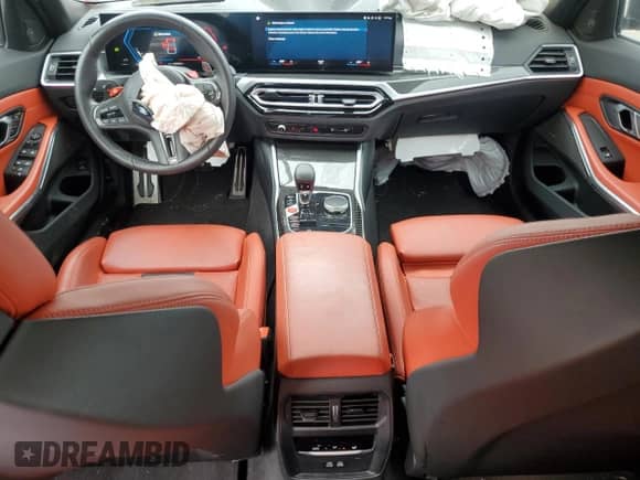 2023 BMW M3 Competition xDrive with VIN WBS43AY01PFR10341, listed as a Copart auction lot 64314395 with 9,447 mi miles and Non repairable. Bid and sale history available at DreamBid. Image 8.