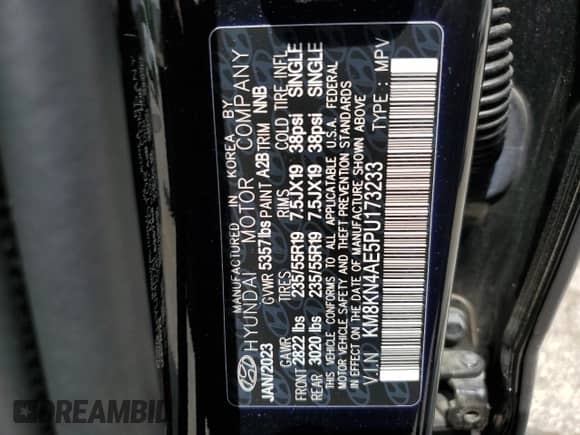2023 Hyundai Ioniq 5 SEL с VIN KM8KN4AE5PU173233, выставлен на аукционе Copart как лот 57177105 с пробегом 28 014 миль миль и Списание • Salvage title. История ставок и продаж доступна на DreamBid. Изображение 13.