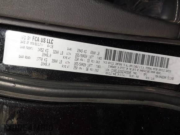 2016 Dodge Durango Citadel with VIN 1C4RDJEG5GC403505, listed as a IAAI auction lot 42314819 with 118,629 mi miles and . Bid and sale history available at DreamBid. Image 9.
