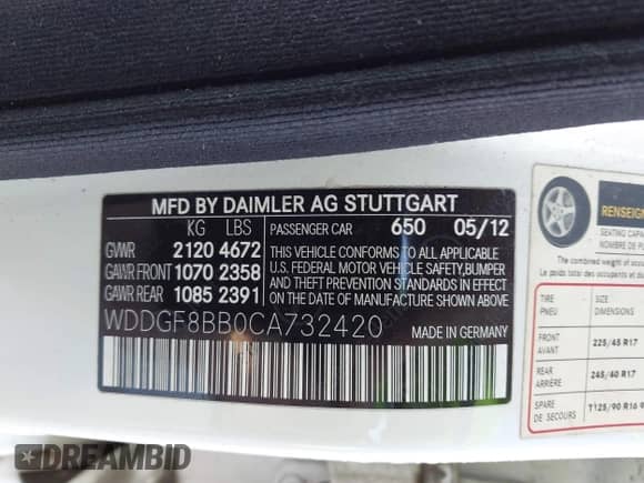 2012 Mercedes-Benz C 300 Sport с VIN WDDGF8BB0CA732420, выставлен на аукционе IAAI как лот 43321963 с пробегом 100 671 миль миль и . История ставок и продаж доступна на DreamBid. Изображение 9.