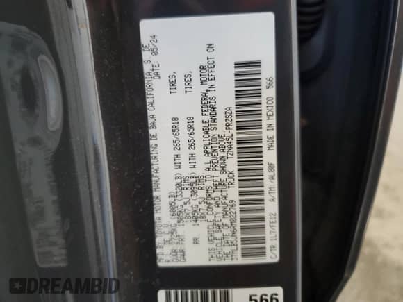 2024 Toyota Tacoma SR5 with VIN 3TMLB5JN6RM022769, listed as a Copart auction lot 85087965 with 17,767 mi miles and Salvage title. Bid and sale history available at DreamBid. Image 13.