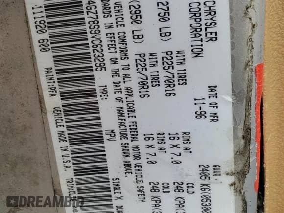 1997 Jeep Grand Cherokee Limited с VIN 1J4GZ78S9VC623295, выставлен на аукционе Copart как лот 58552495 с пробегом 197 818 миль миль и Чистый • Clean title. История ставок и продаж доступна на DreamBid. Изображение 13.