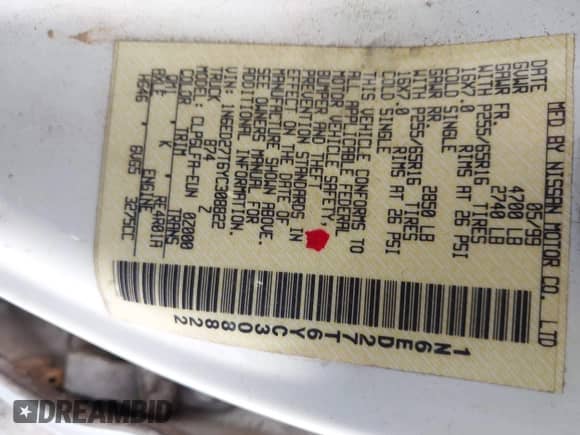 2000 Nissan Frontier XE с VIN 1N6ED27T6YC308822, выставлен на аукционе IAAI как лот 43515996 с пробегом 252 013 миль миль и . История ставок и продаж доступна на DreamBid. Изображение 9.