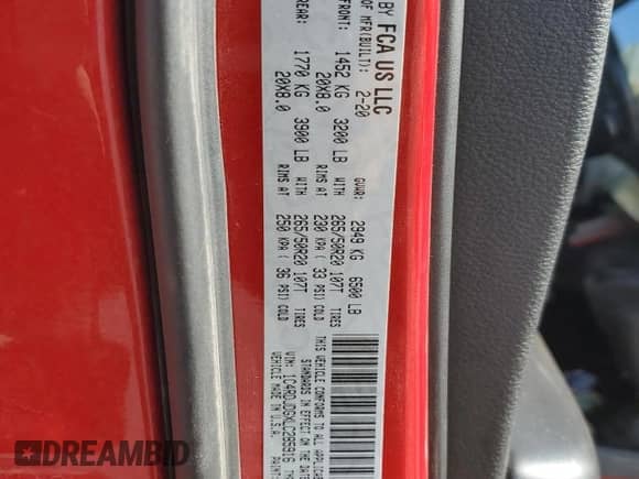 2020 Dodge Durango GT Plus with VIN 1C4RDJDGXLC285916, listed as a Copart auction lot 62868115 with 167,500 mi miles and Salvage title. Bid and sale history available at DreamBid. Image 13.