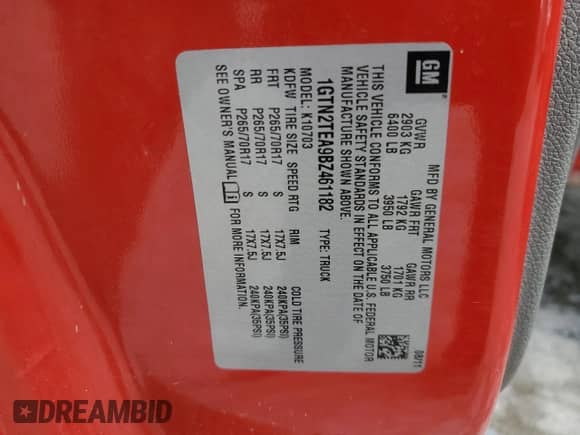 2011 GMC Sierra 1500 Work Truck z VIN 1GTN2TEA9BZ461182, wystawiony jako Copart lot #49573035 z przebiegiem 159 932 mil mil oraz Szkoda całkowita • Salvage title. Historia ofert i sprzedaży dostępna na DreamBid. Obrazek 14.