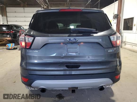 2017 Ford Escape Titanium with VIN 1FMCU9J92HUB60786, listed as a Copart auction lot 81855945 with 145,530 mi miles and Salvage title. Bid and sale history available at DreamBid. Image 6.