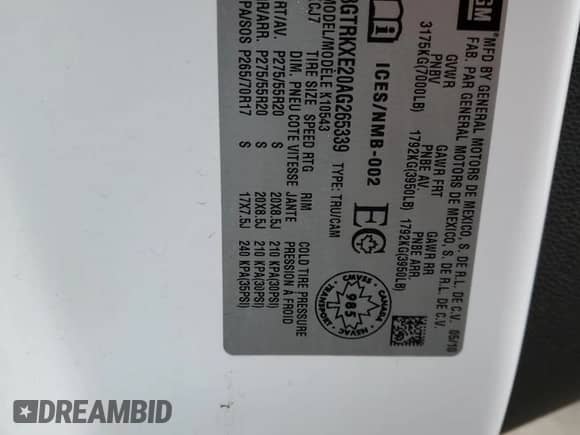 2010 GMC Sierra 1500 Denali z VIN 3GTRKXE20AG265339, wystawiony jako Copart lot #79364264 z przebiegiem 328 942 mil mil oraz Szkoda całkowita • Salvage title. Historia ofert i sprzedaży dostępna na DreamBid. Obrazek 15.
