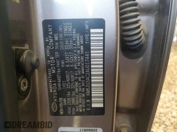 2010 Hyundai Tucson GLS с VIN KM8JU3AC2AU017441, выставлен на аукционе Copart как лот 55148525 с пробегом 128 829 миль миль и Списание • Salvage title. История ставок и продаж доступна на DreamBid. Изображение 13.