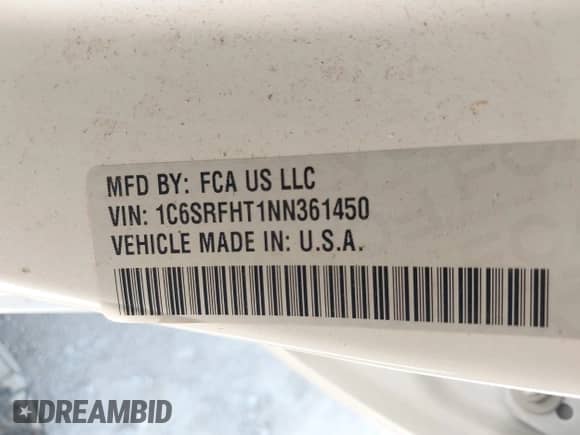 2022 Ram 1500 Limited z VIN 1C6SRFHT1NN361450, wystawiony jako IAAI lot #42027326 z przebiegiem 26 557 mil mil oraz . Historia ofert i sprzedaży dostępna na DreamBid. Obrazek 9.