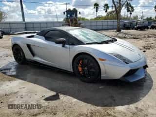 2013 Lamborghini Gallardo with VIN ZHWGU8AJ7DLA12671, listed as a Copart auction lot 75721804 with 14,849 mi miles and Non repairable. Bid and sale history available at DreamBid. Image 4.