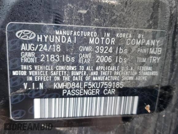 2019 Hyundai Elantra Value Edition с VIN KMHD84LF5KU759185, выставлен на аукционе Copart как лот 82450645 с пробегом 167 761 миль миль и Чистый • Clean title. История ставок и продаж доступна на DreamBid. Изображение 12.