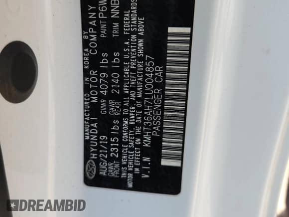 2020 Hyundai Veloster с VIN KMHT36AH7LU004857, выставлен на аукционе Copart как лот 64057205 с пробегом 67 220 миль миль и Списание • Salvage title. История ставок и продаж доступна на DreamBid. Изображение 12.