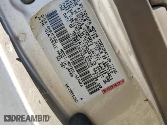 1997 Toyota Camry LE z VIN JT2BF22K8V0028288, wystawiony jako Copart lot #83981175 z przebiegiem 294 127 mil mil oraz Czysty tytuł • Clean title. Historia ofert i sprzedaży dostępna na DreamBid. Obrazek 13.