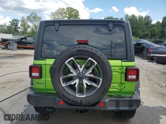 2025 Jeep Wrangler Sport S with VIN 1C4RJXN61SW537938, listed as a Copart auction lot 68645195 with 7,214 mi miles and Salvage title. Bid and sale history available at DreamBid. Image 6.