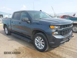2021 Chevrolet Silverado 1500 Custom with VIN 1GCPYBEK3MZ264831, listed as a IAAI auction lot 43162501 with 23,006 mi miles and . Bid and sale history available at DreamBid. Image 1.