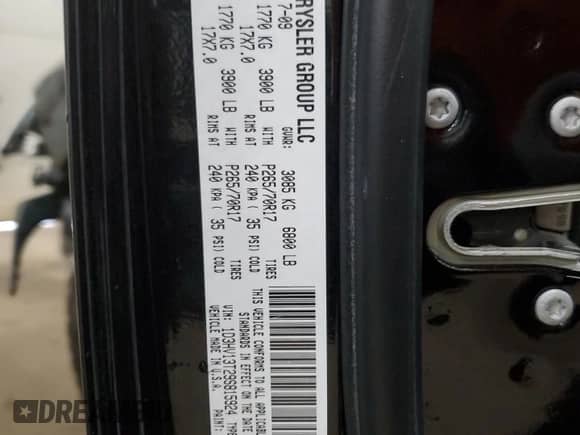 2009 Dodge 1500 Sport с VIN 1D3HV13T29S815924, выставлен на аукционе Copart как лот 60040015 с пробегом Не указан миль и Чистый • Clean title. История ставок и продаж доступна на DreamBid. Изображение 13.