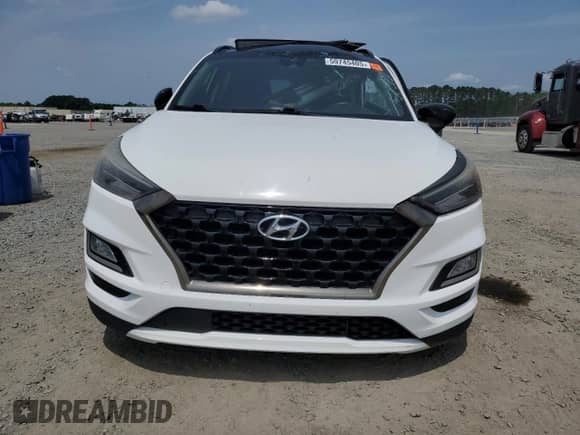 2019 Hyundai Tucson Night Edition with VIN KM8J33AL3KU952195, listed as a Copart auction lot 59745405 with 120,362 mi miles and Salvage title. Bid and sale history available at DreamBid. Image 5.