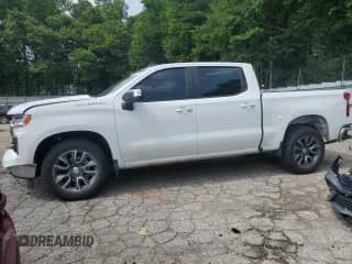 2023 Chevrolet Silverado 1500 LT with VIN 1GCPACED2PZ285296, listed as a Copart auction lot 58123755 with 48,587 mi miles and Salvage title. Bid and sale history available at DreamBid. Image 1.