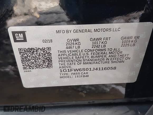 2018 Chevrolet Bolt EV LT с VIN 1G1FW6S01J4116058, выставлен на аукционе IAAI как лот 43209375 с пробегом 47 311 миль миль и . История ставок и продаж доступна на DreamBid. Изображение 9.