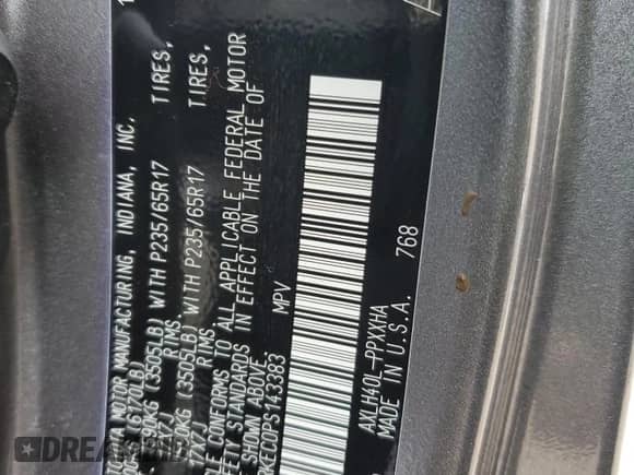 2023 Toyota Sienna XLE with VIN 5TDYRKEC0PS143383, listed as a Copart auction lot 80112385 with 65,727 mi miles and Salvage title. Bid and sale history available at DreamBid. Image 13.